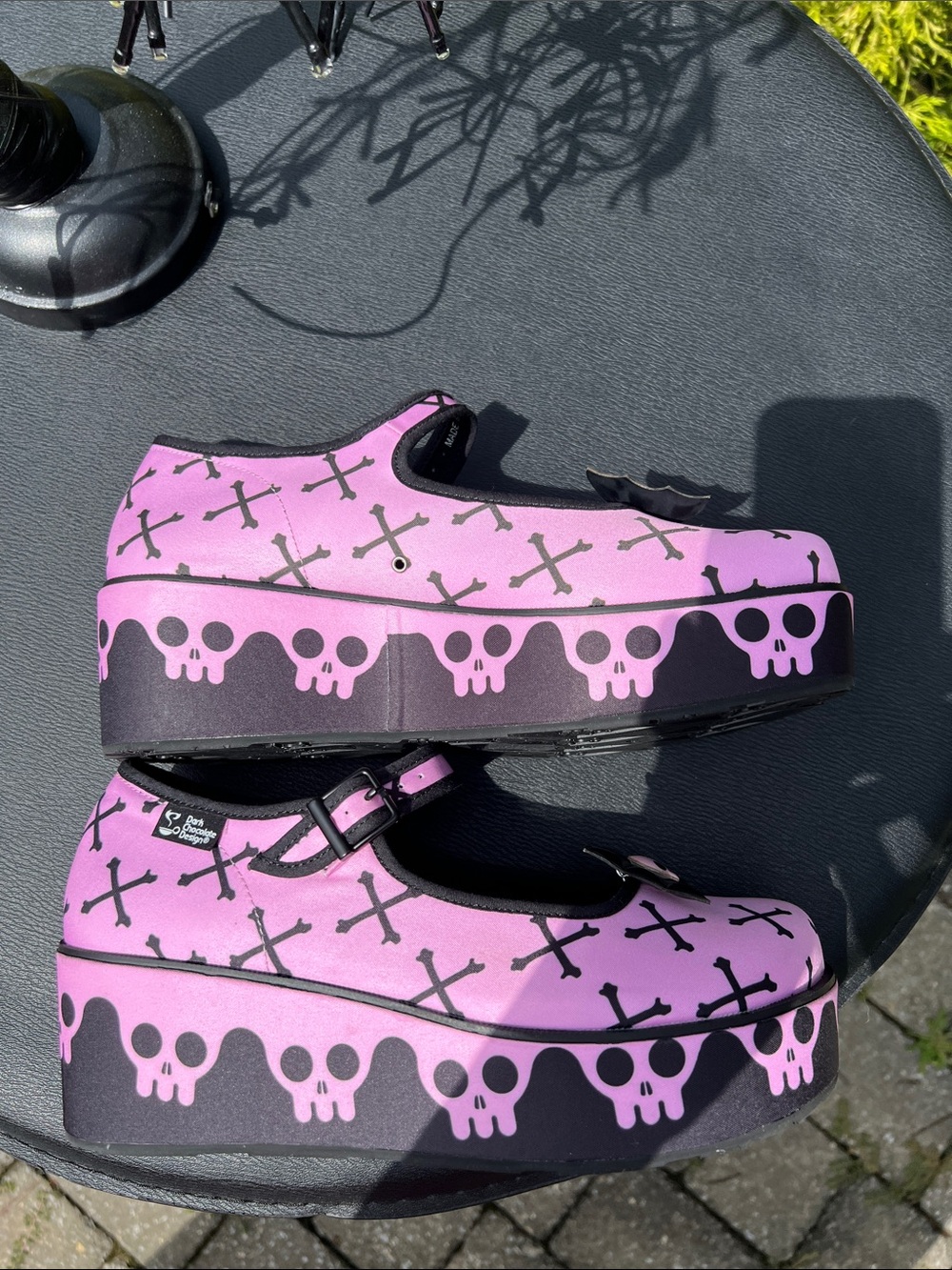 Hot Chocolate Design Chocolaticas® Pink Bones Mary Jane Platform Shoes Halloween - Picture 14 of 17